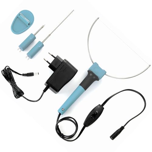 Velleman Cortador de poliestireno 3 en 1 con hilo caliente cuchillo caliente y lápiz de grabado incluye adaptador 5V y soporte 8W calentamiento rápido 10s ideal para modelismo manualidades y