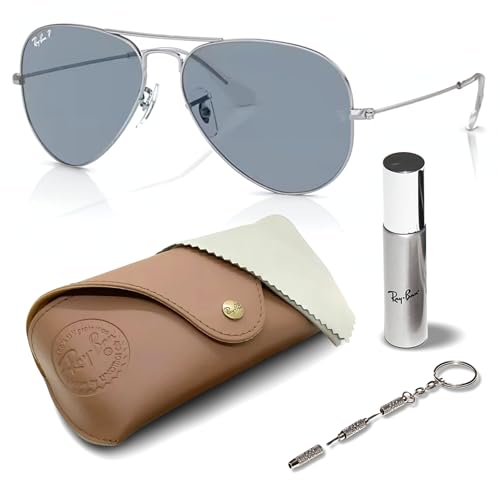Image of Ray-Ban RB3025 CLASSIC AVIATOR POLARIZED Sunglasses for Men & Women with Official Eyewear Kit