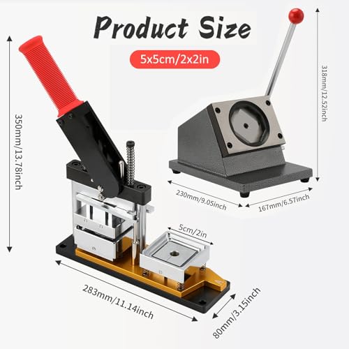 Kit fai da te per realizzare calamite fotografiche, 50 x 50 mm, quadrate, con tagliacarte e 100 set per foto personalizzabili da 5,1 x 5,1 cm, perfetto per progetti creativi