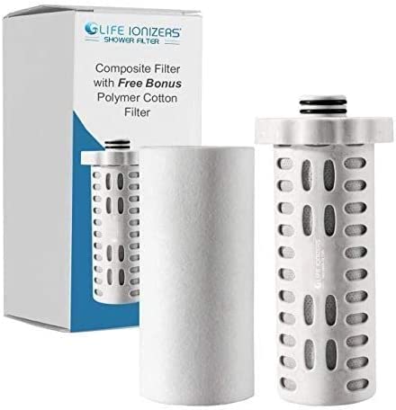 Life Ionizer Shower Filter Replacement Removes 99% of Chlorine, Toxins, Contaminants Using Activated Carbon Fiber Composite Filter with Cotton Filter