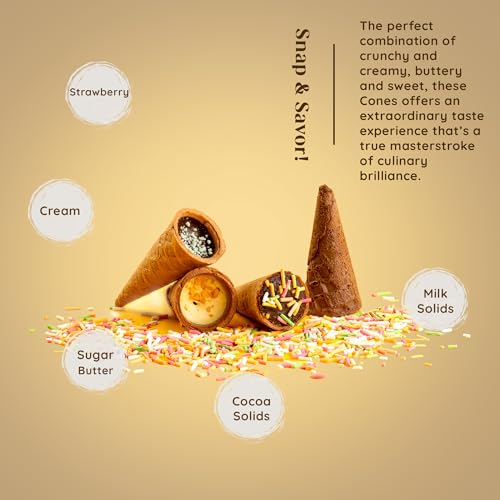 Image of Cacao Springs Strawberry Conetastic Gift Box, Premium Choco & Nut Delicacy Treats, Mini Wafer Cones, Luxury Chocolate Gift Hamper for Christmas Gifts, 2 Boxes, 140gm