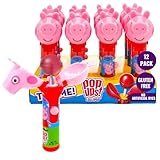 Pop Ups! Peppa Pig Lollipop Holder | Collectable Peppa Pig Toy Lollipop Case | Stocking Stuffers, Party Favors for Goodie Bags, Piñata Candy, Game Prizes | Bulk Set of 12 | Lollipops Included