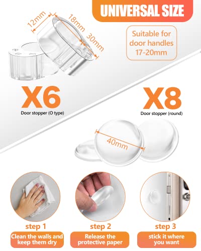 14 pz Fermaporta per Maniglia Trasparenti (6