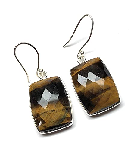 Natural Tiger's Eye 925 Sterling Silver...
