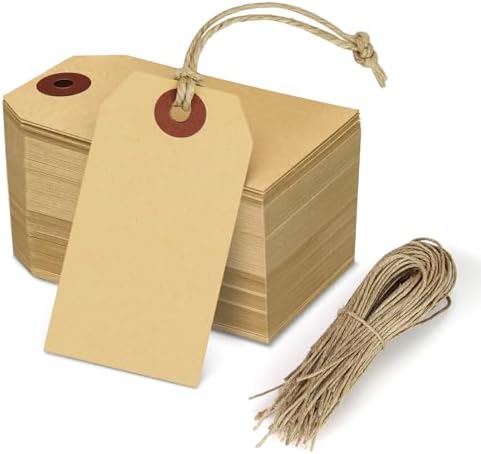 Amazon.com : Price Tags with String, 100 pcs Kraft Paper Small Hang ...