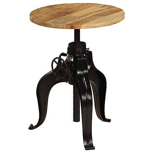 Table de bar bois massif mangue réglable hauteur 76-110cm
