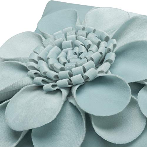 Jwh Handmade Flower Throw Pillow Cover 3D Sunflower Cushion Cover Decorative Rectangle Pillowcase Velvet Accent Pillow Case Bed Couch Bedroom 12X20 Inch Light Blue #TOP2