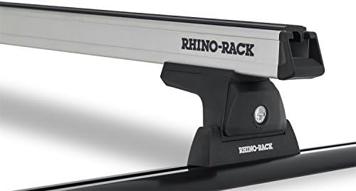 Rhino Rack Silver (2) Heavy Duty Bars (54-Inch) with (4) (63-Inch) Leg Kit Canopy Track Mount Rack