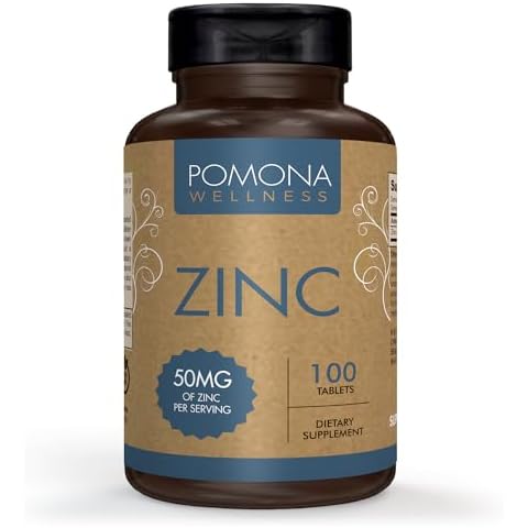 Pomona Wellness Zinc Supplements, 50mg, Skin Health and Immune Support Cover