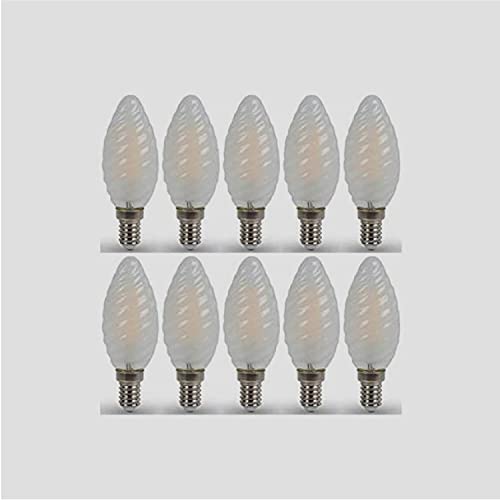 Lot de 10 ampoules LED tortillon 4,5 W 450 LM E14 2700 K verre smer.
