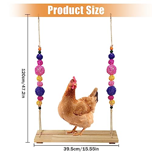 Balanço de pássaro de galinha, poleiro de galinha, brinquedos de balanço de madeira natural, suporte