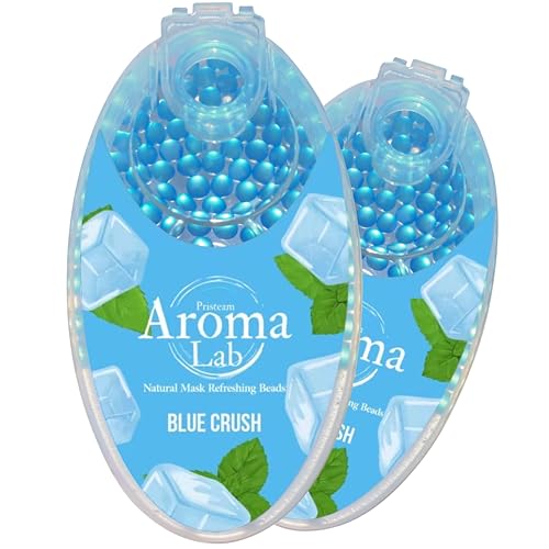 Face Mask Refresher - 200 Blue Menthol Scented Air Freshener Beads for Face Masks Long-Lasting Fresh Aroma with Natural Essential Oils (2 Packs of 100)