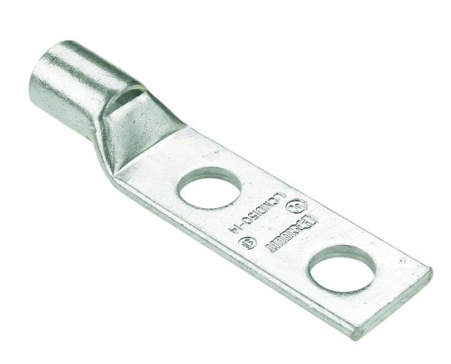 Panduit LCMD95-14-X Metric Conductor Lug, Two Hole, Standard Barrel With Window, 95mm Copper Conductor Size, M14 Stud Hole Size, 44.5mm Stud Hole Spacing, 24.5mm Tongue Width, 13.5mm Neck ID, 105.0mm Overall Length