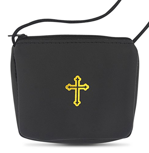 Genuine Leather Communion Burse for Pyx | Fits Pyxes up to 30-Host Capacity | Ideal for Priests, Deacons, and EMHCs | Traditional Catholic Design | Embossed Gold Latin Cross2