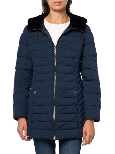 Nautica Women's Stretch Puffer Jacket with Faux Fur Lined Hood – Wind & Water-Resistant Winter Coat