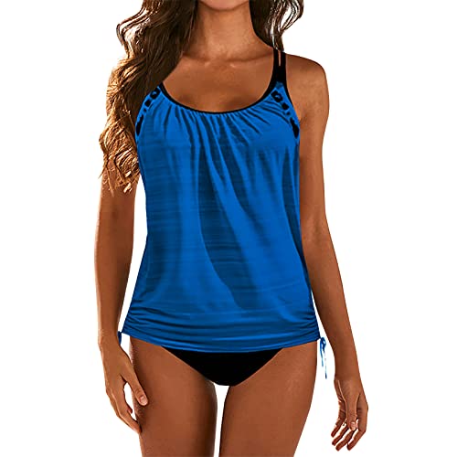 Hatoys Swimsuit for Women Striped Tankini Scoop Neck Pleated Colorblocks Leopard Printed Tank Top Shorts Bottom Swimwear Hatoys Swimsuit for Women Striped Tankini Scoop Neck Pleated Colorblocks Leopard Printed Tank Top Shorts Bottom Swimwear