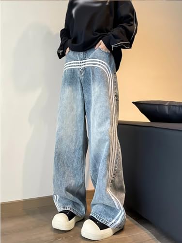 Baggy Jeans for Men Y2K Striped Design Straight Leg Casual Fashion Grunge Denim Pants Hip Hop Harajuku Streetwear3