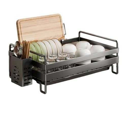 Stainless Steel Dish Drying Rack - Space-Saving Kitchen nizer Stylish Utensil Holder & Sink Drainer for Dining Room (Gray) - Versatile & Durable Design