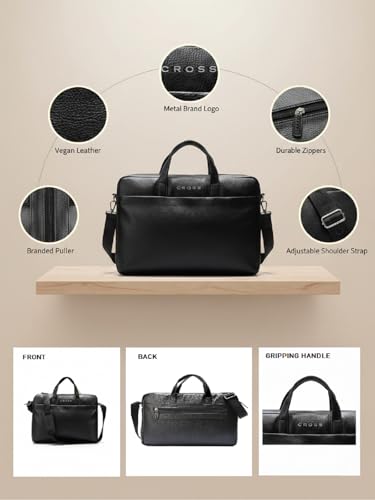 Image of Cross Unisex Black Jude Stylish 15 Inch Laptop Bag