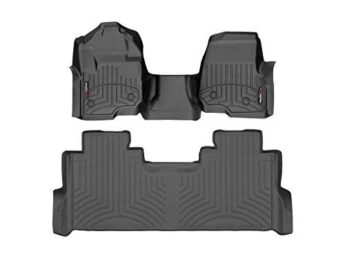 WeatherTech Custom Fit FloorLiner Floor Mats for Ford F-250/F-350/F-450/F-550 1st Row Over-The-Hump & 2nd Row (Vinyl Flooring)