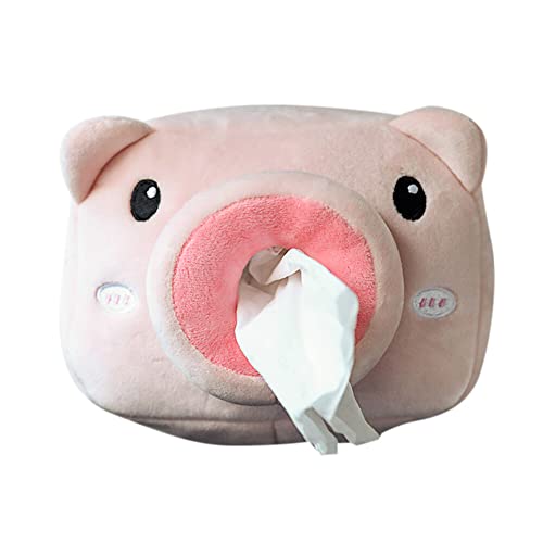 Car Backseat Tissue Holder Organizer Mount Cute Pink Pig Paper Dispenser Storage Case Universal for Cars Vehicles Headrest Armrest Dashboard Napkin Box Mask Holder (Pink)