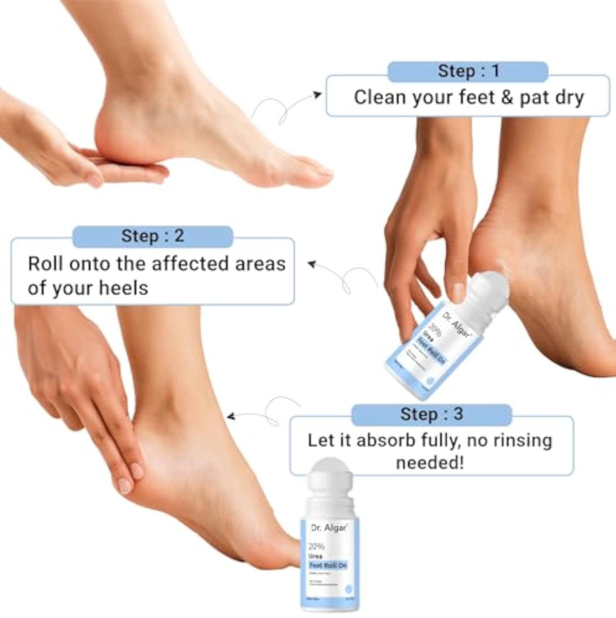 Dr. Algar Foot Roll-On & Vitamin C Serum Combo, Heel Care