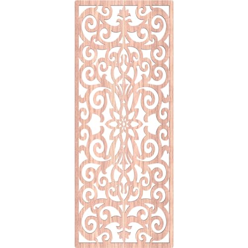 Image of Buel Decorative Pierced Fretwork Wood Wall Panels, 15 3 /8 inchW x 39 3 /8 inchH x 3 /8 inchT, Walnut