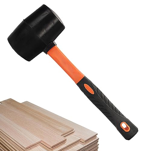 pologmase Ground Hammer, 8 oz/16 oz Rubber Mallet | Rubber Hammer with Fibreglass Handle for Tent Pegs, Landscaping, Camping, Ground