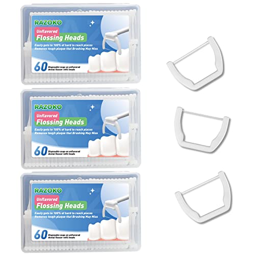 RAZOKO Lot de 180 têtes de recharge jetables pour fil dentaire Cover