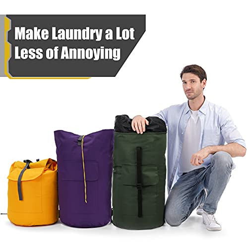 Laundry Bag Extra Large Heavy Duty, 115L Laundry Backpack Bag, Durable Laundry Bag With Straps, Army Green Laundry Bag For College Student, Top Loading Duffle Bag For Camp, Dorm, Apartment, Laundromat #TOP5