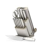 Ninja StaySharp 13-Piece Knife Block Set with Removable Knife Sharpener, Rust-Resistant German Stainless Steel, Includes Kitchen and Herb Scissors, Stone Gold NK32013EUUKSD1