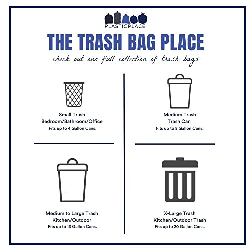 Plasticplace 4 Gallon Trash Bags, 6 Microns, Clear Garbage Can High Density Liners, 17"" X 18"" (2000 Count) #TOP4