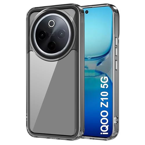 Image of Zapcase Back Case Cover for iQOO Z10 5G | Compatible for iQOO Z10 5G Back Cover | Case Cover with Camera Protection | (TPU + PC | Translucent Black)
