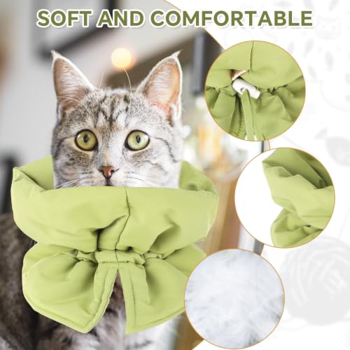 Image of BOXOB Soft & Light Adjustable Recovery Collar for Cats & Dogs (Green) | Adjustable Waterproof Polyester Cat Cone Collar Easy to Wear & Take off for Cat Dog Grooming Nail Trimming & Skin Nursing