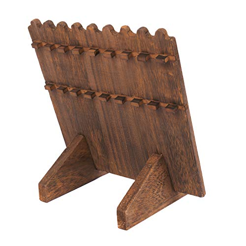 Mooca Wooden Plank Necklace Jewelry Display Stand for 8 Necklaces, Brown Color