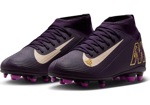 Nike Jr. Mercurial Superfly 10 Club Little/Big Kids' MG High-Top Soccer Cleats (HF6283-500, Grand Purple/Pale Ivory)2