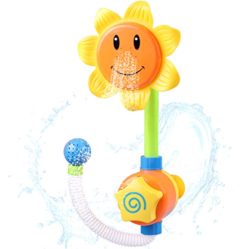 iPlay, iLearn Sunflower Water Spout, Fountain, Spraying Baby Bath Toy, Shower & Bathtub, Kids Bath Time Game, Swimming Pool, Birthday Gift for 2, 3, 4, 5 Years, Toddlers, Boys & Girls