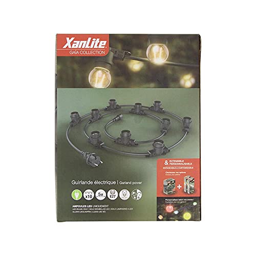Guirnalda exterior extensible y personalizable Xanlite con casquillo E27 para cable negro 2