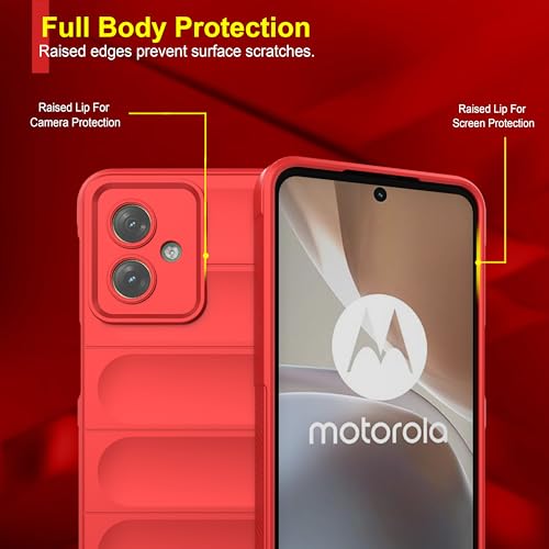 Image of amazon basics Back Case Cover for Moto G64 5G (Silicone Magic-Red)