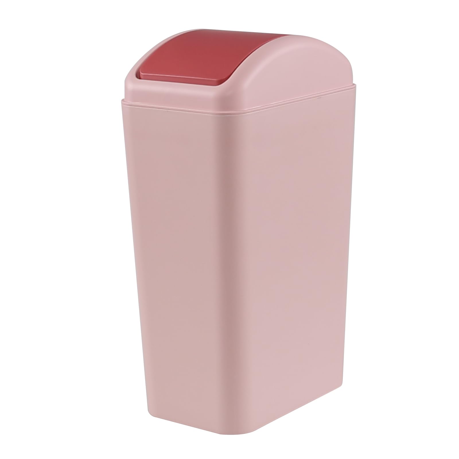 Dehouse 3 Gallon Trash Can with Lid, Plastic Swing-Top Garbage Can, Pink