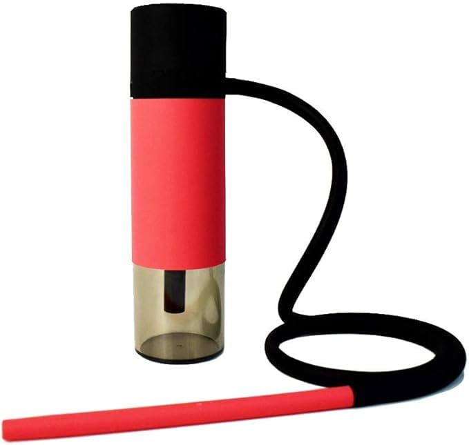 Image of Al Kian Portable Hookah Cup Set with Metal Protection, Premium Silicone and Acrylic Materials, Travel Friendly Design, Anti-Slip Net, Black and Multi-Colour (RED)