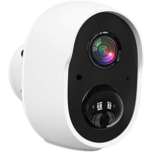 Security Camera Outdoor Wireless Wifi, Battery Powered Cameras Rechargeable 5000mAh for Home Security System, Indoor Surveillance Camera Night Vision, PIR Motion Sensor, 1080p, Waterproof, 2-Way Audio