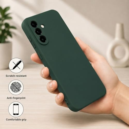 Image of Back Cover Compatible with Samsung Galaxy A37 5G | Full Camera Protection | Premium Liquid Silicon Case | Flexible Bumper Case for Samsung Galaxy A37 5G (Green)