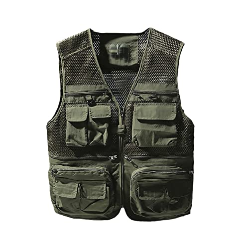 Veste tactique homme veste sans manche militaire filet creux multi-poche XL