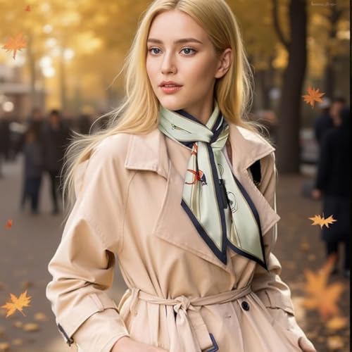 Image of Head Hair Scarf for Women,Silky Long Headscarf Purse Bag Scarfs for Handbag Fashion Satin Neck Scarves Accessories