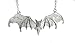 5" Silver Gothic Vampire Bat Necklace Deathrock Rockabilly Dracula Halloween