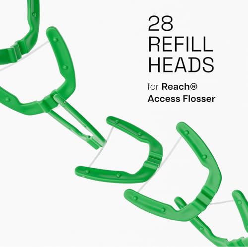 Image of REACH Ultraclean Access Flosser Refill Heads, Mint, Plaque Remover for Teeth, Shred Resistant, for Hard to Reach Areas, Oral Care, PFAS Free, for Adults & Kids, 1 Pack, 28 Count