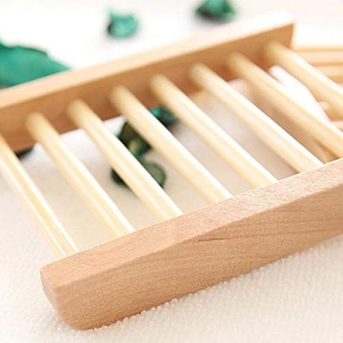 4 Pack Wood Bamboo Shower Soap Dish Set, Wooden Soap Saver Holder #TOP2