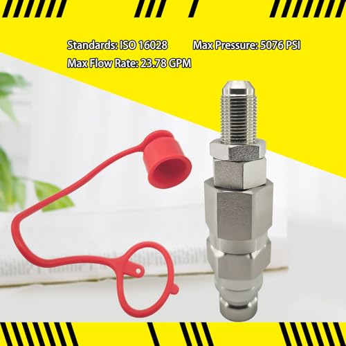 Image of Replacement for CAT 193-8334 Hydraulic Quick Connect Coupler,Flat Face Male Heavy-Duty Carbon Steel Coupling Replacement for Caterpillar 416F, 420F, 430F