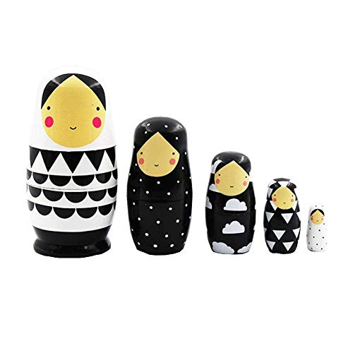 YANMUZI 5 Pièces Matriochka Poupées Gigognes Russes Matriochka Empilable Jouet Poupée Belle Noël Jouets Cadeaux Poupées Matriochka Poupées Cover